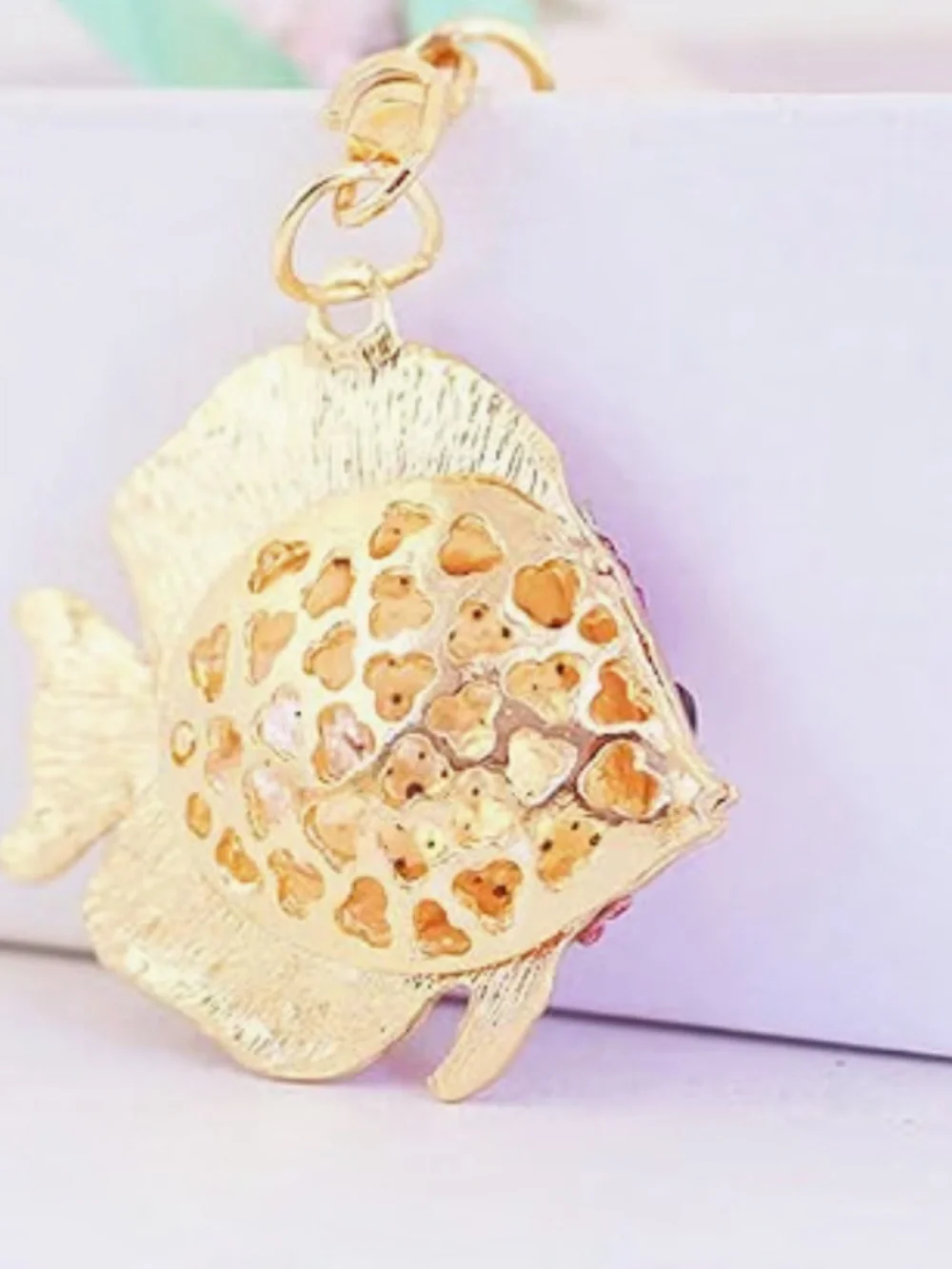 Crystal fish purse/bag charm Keychain